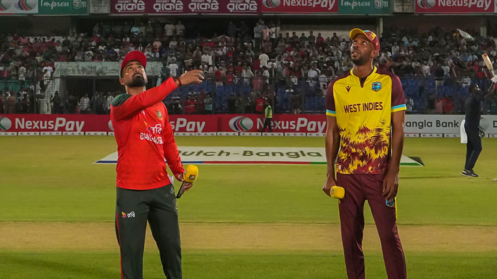 ওয়েস্ট ইন্ডিজের বিপক্ষে টস জিতে ব্যাটিংয়ে বাংলাদেশ