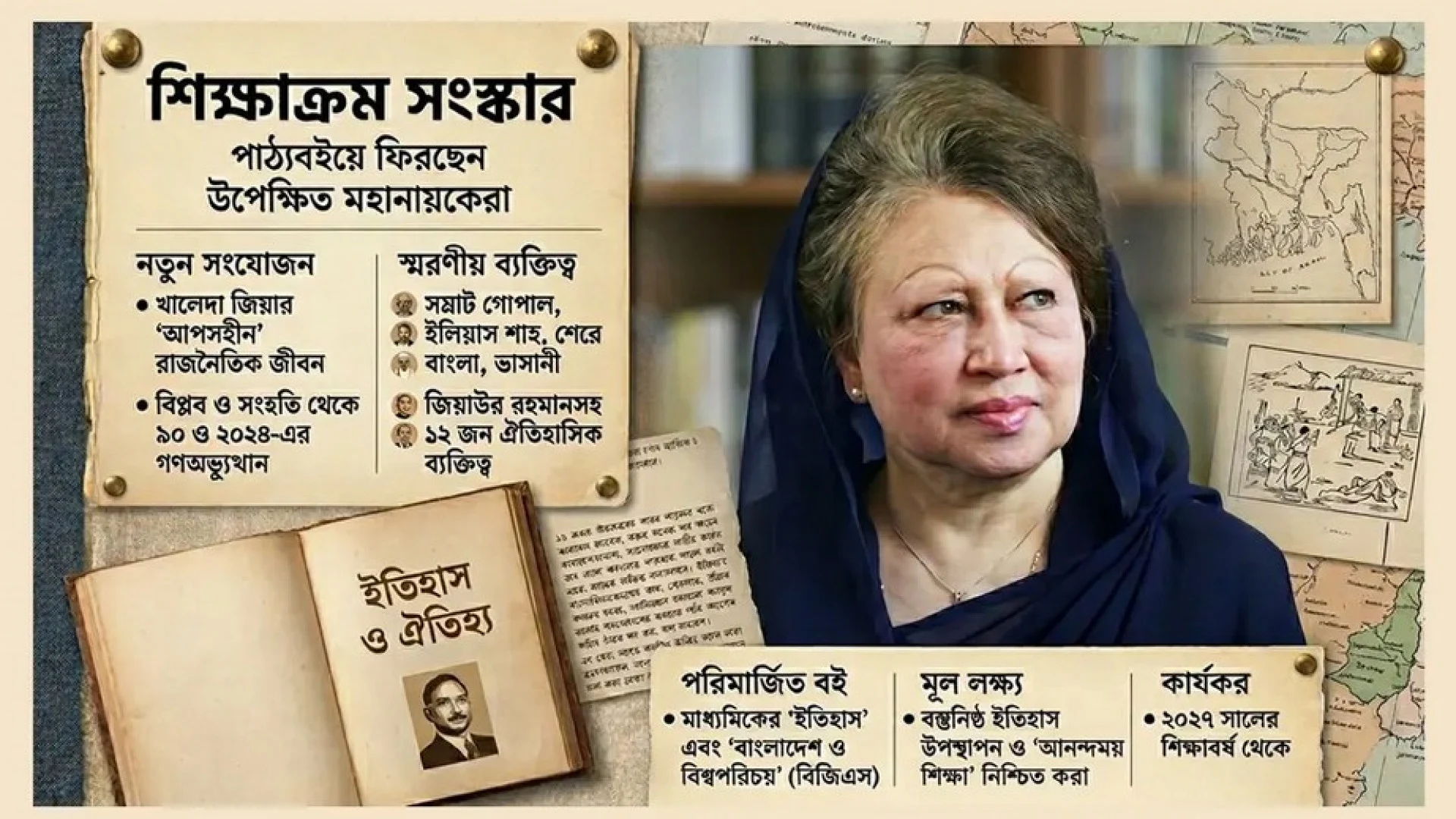 মাধ্যমিকে পাঠ্যবইয়ে যুক্ত হচ্ছে খালেদা জিয়ার ‘আপসহীন নেত্রী’ অধ্যায়