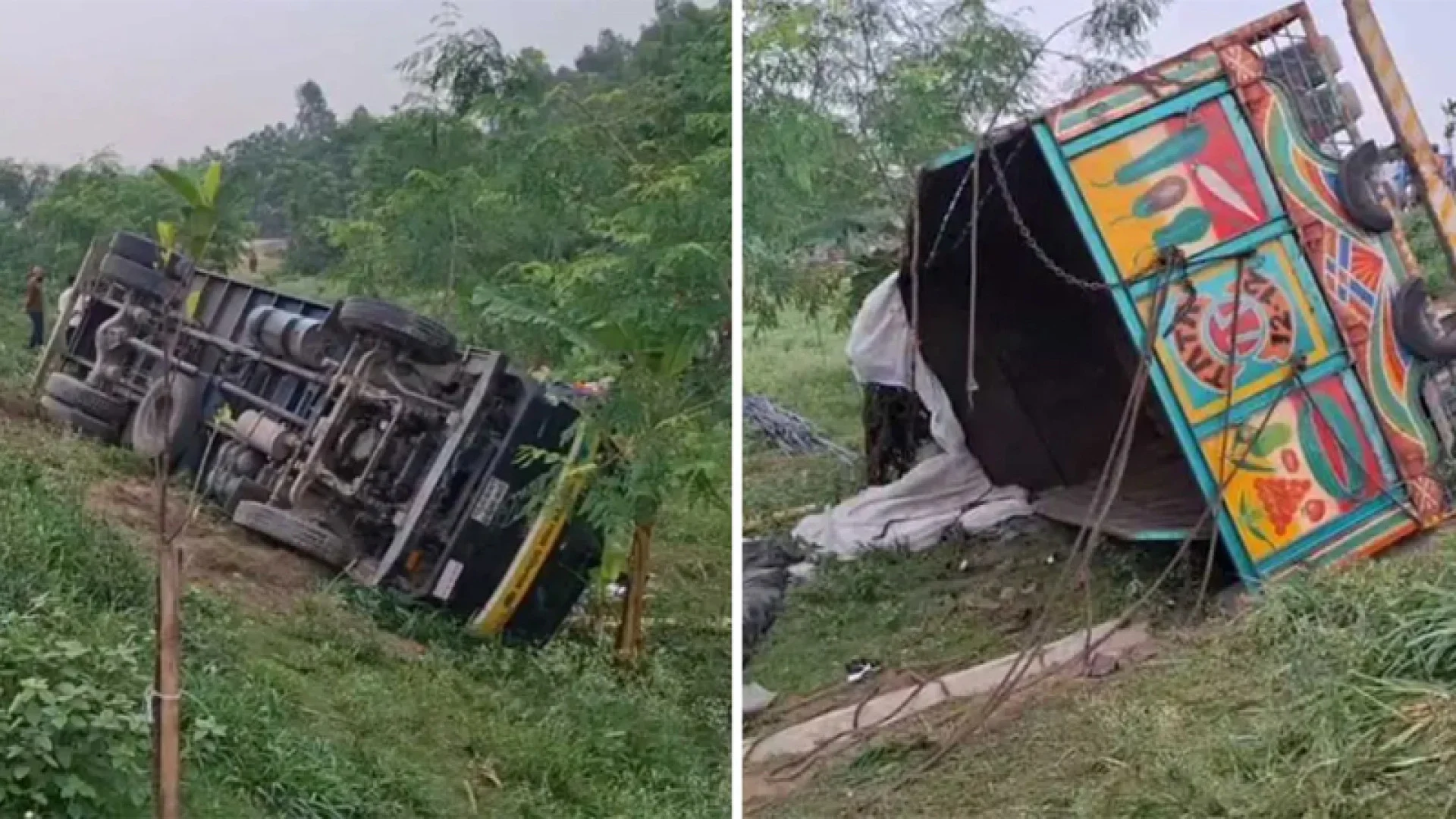টাঙ্গাইলে রডবোঝাই ট্রাক উল্টে নিহত ১৫