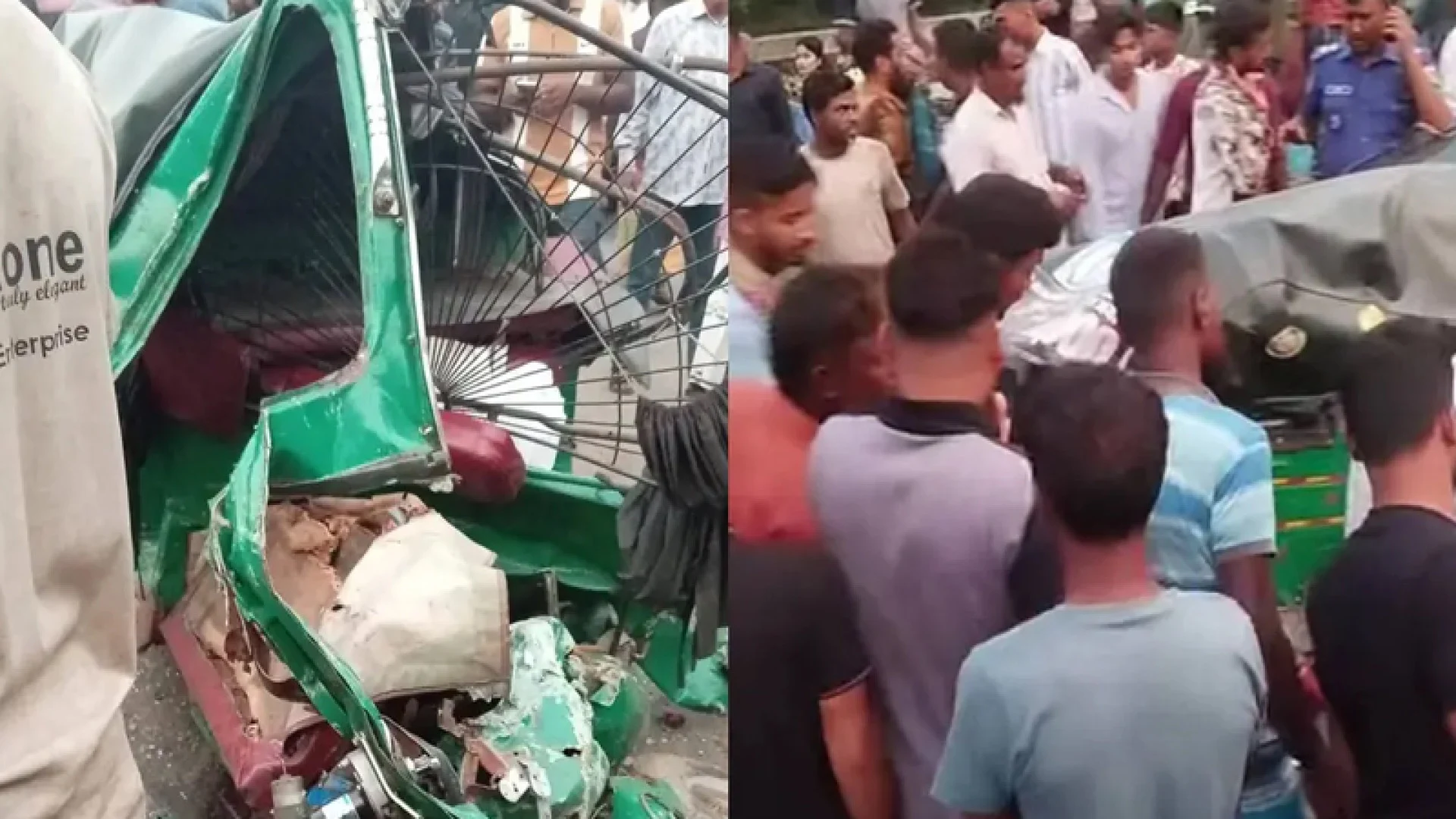 সিরাজগঞ্জে বাস-সিএনজি  সংঘর্ষে নিহত ৩