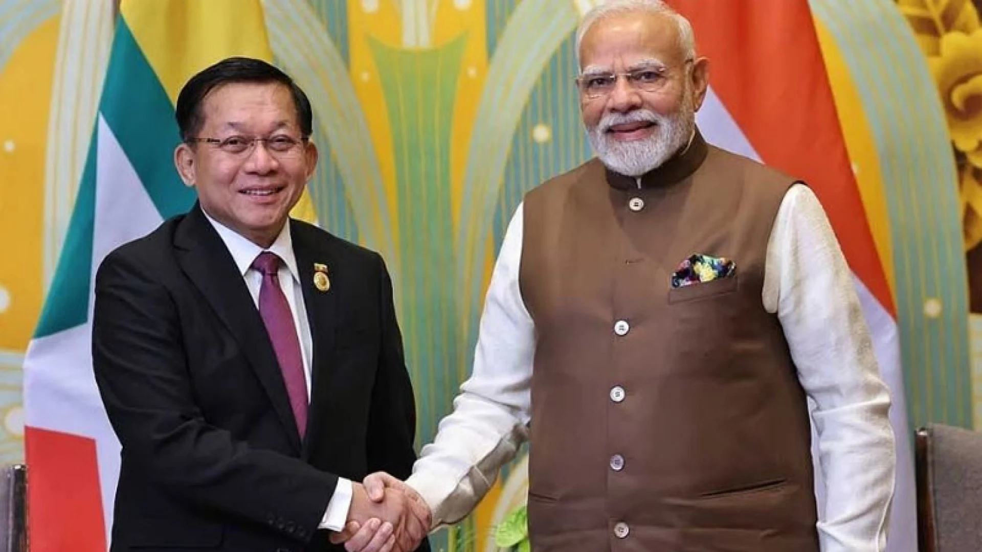 মিয়ানমারের প্রেসিডেন্ট হিসেবে নিজের প্রথম বিদেশ সফরে ভারতে হ্লাইং