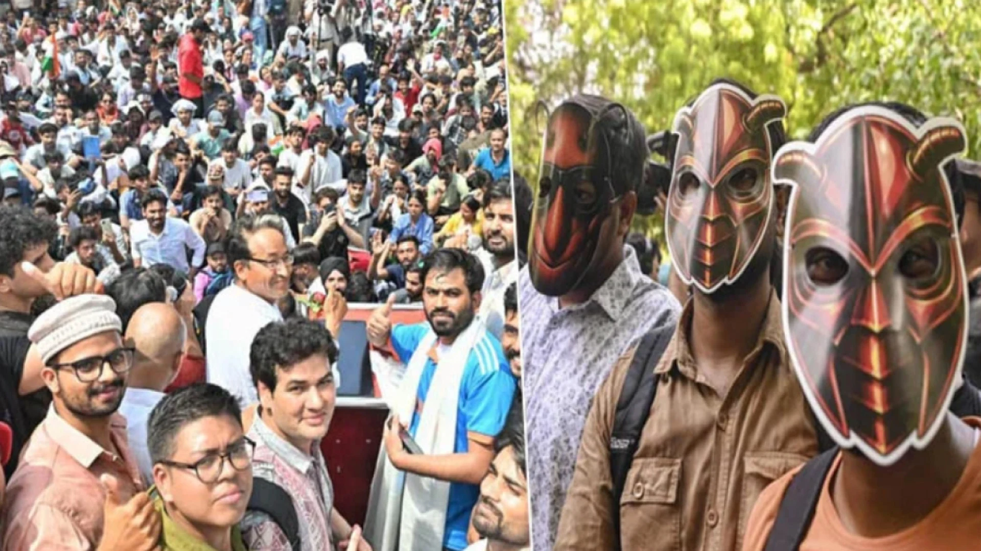 ককরোচ জনতা পার্টির বিক্ষোভে উত্তাল দিল্লি