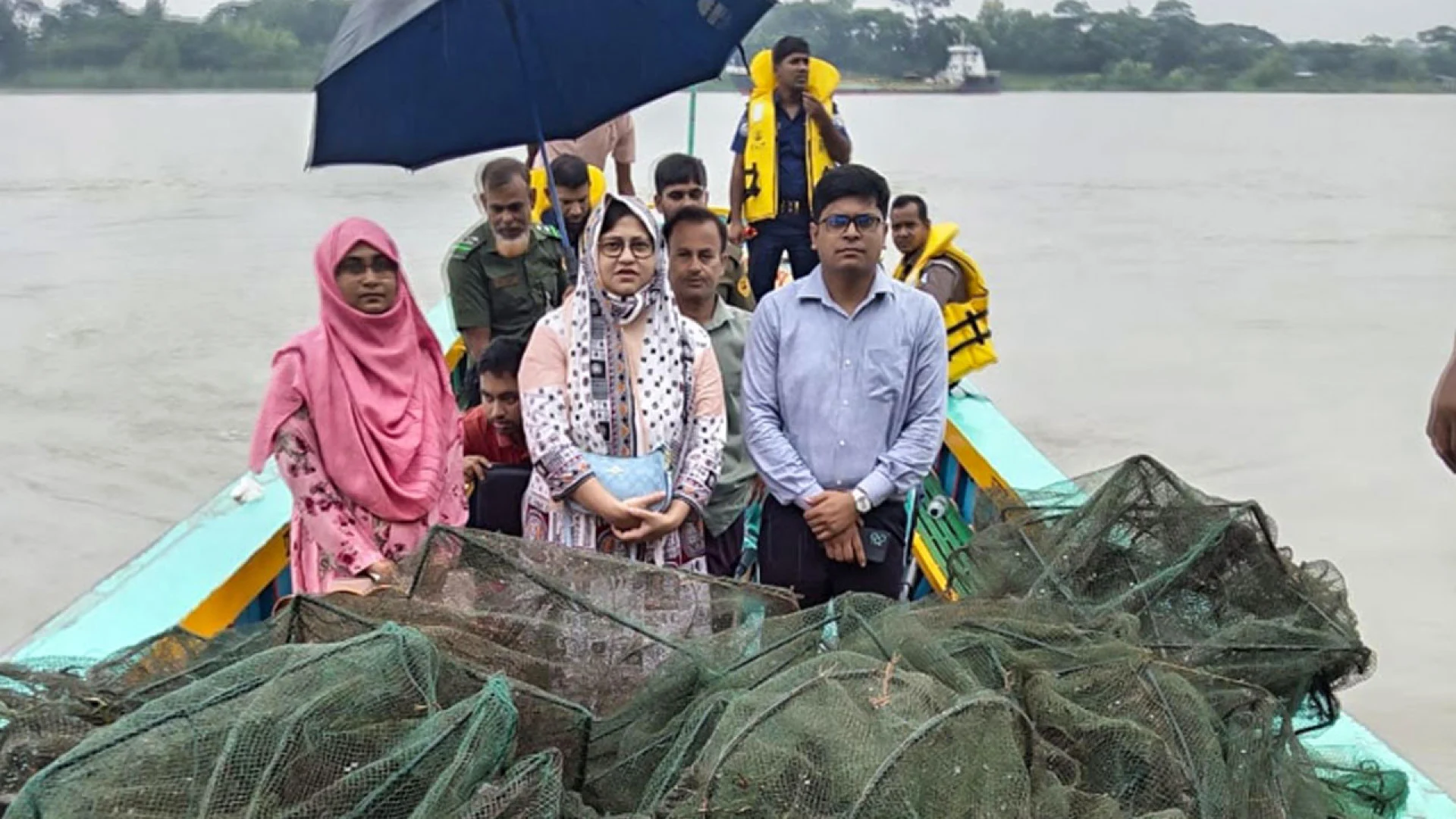 জাটকা সংরক্ষণে সুগন্ধা নদীতে অভিযান, জব্দ ২৭টি নিষিদ্ধ চায়না দুয়ারি জাল