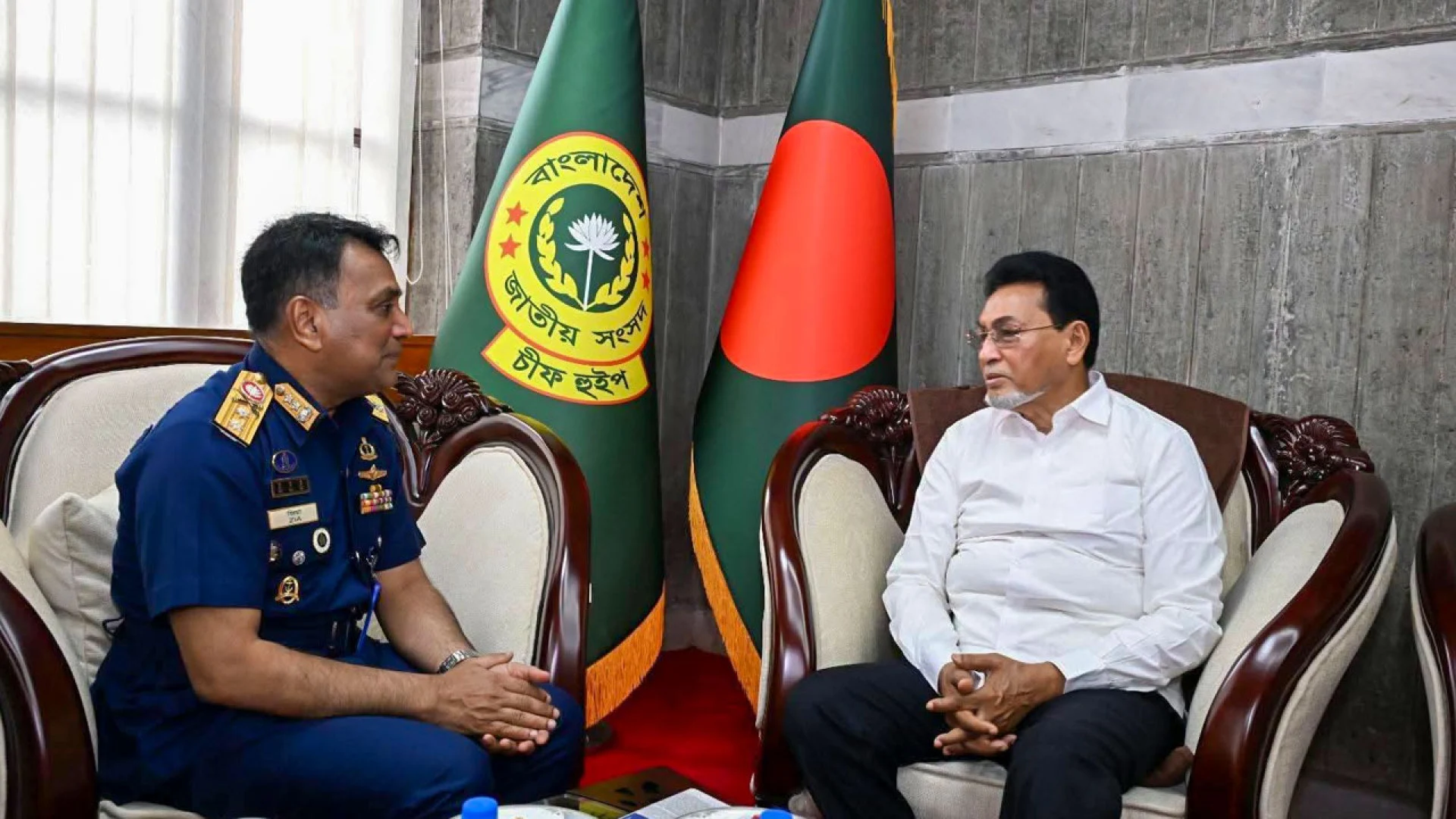 সমুদ্রপথে মাদক পাচার প্রতিরোধে চিফ হুইপের সঙ্গে কোস্ট গার্ড মহাপরিচালকের সৌজন্য সাক্ষাৎ